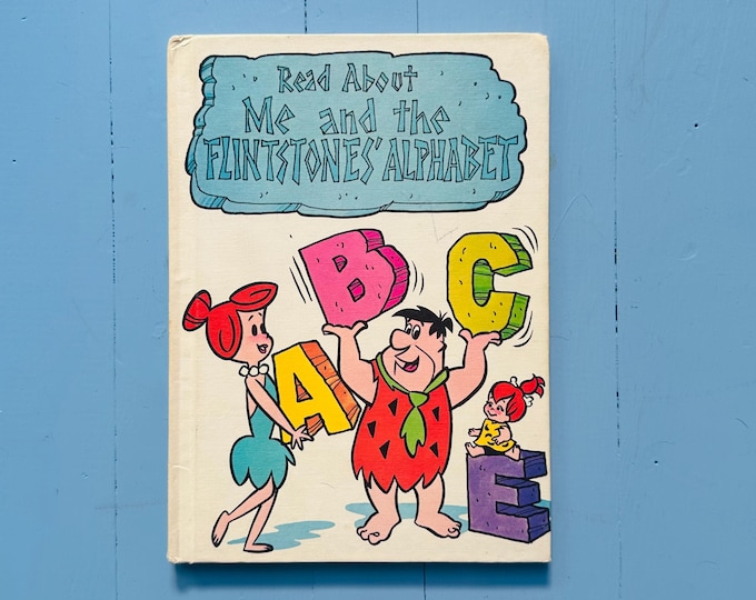 1974 Flintstones Alphabet Book Personalized Children's Book Hanna Barbera Fred Flintstone Pebbles Bam Bam Hardcover