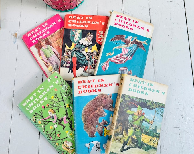 Vintage 1950s Set of Six "Best in Children's Book" collection, 50s Children's storybook series, Vintage Book Collection, Vintage Kids Books