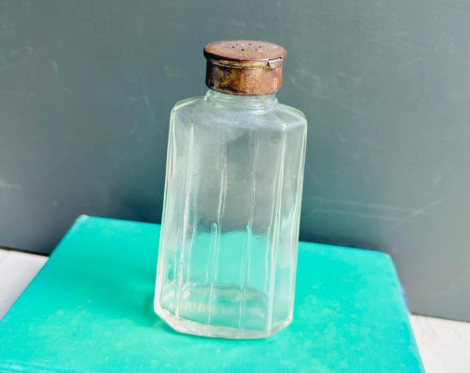 Vintage 1920s Houbigant Face Powder Shaker Bottle | Art Deco Vanity Talc Bottle | Antique French Perfume Vanity Decor