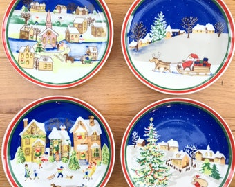 vintage christmas plates set of four vintage handpainted christmas plates decorative christmas plates vintage christmas decor - Decorative Christmas Plates vintage christmas plates set of four vintage handpainted christmas plates decorative christmas plates vintage christmas decor - Decorative Christmas Plates