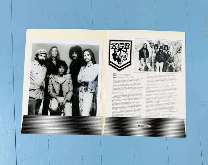 Vintage 1970s MCA Record Label Promo Press Kit Folder KGB Blues Rock Band 8X10 Glossy Photo Vintage Music Memorabilia Music Collector Gift
