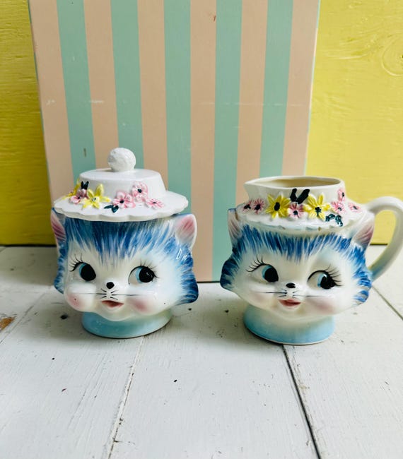 レフトン Miss Priss ブルーの猫 クリーマー ミルクピッチャー