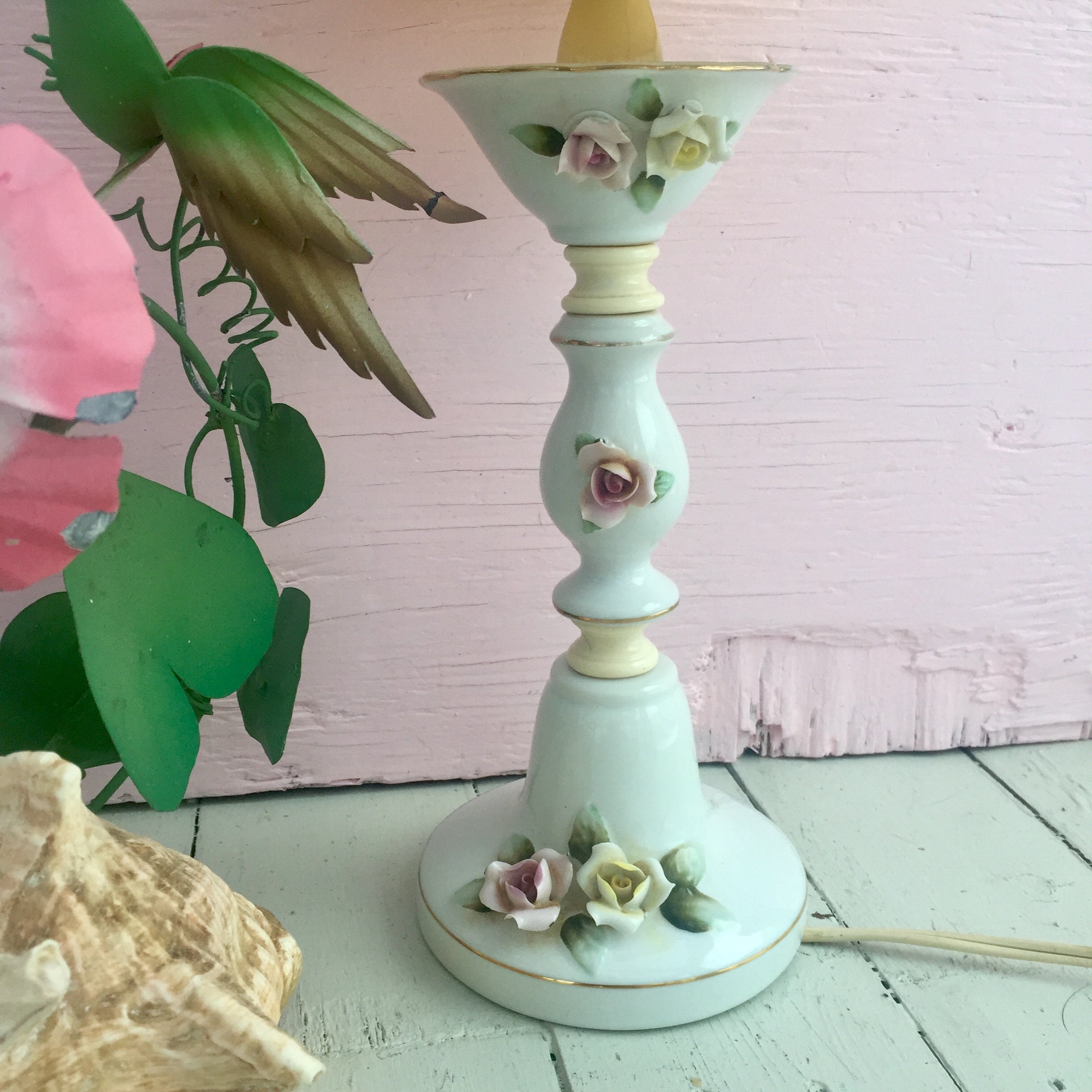 vintage rose table lamp
