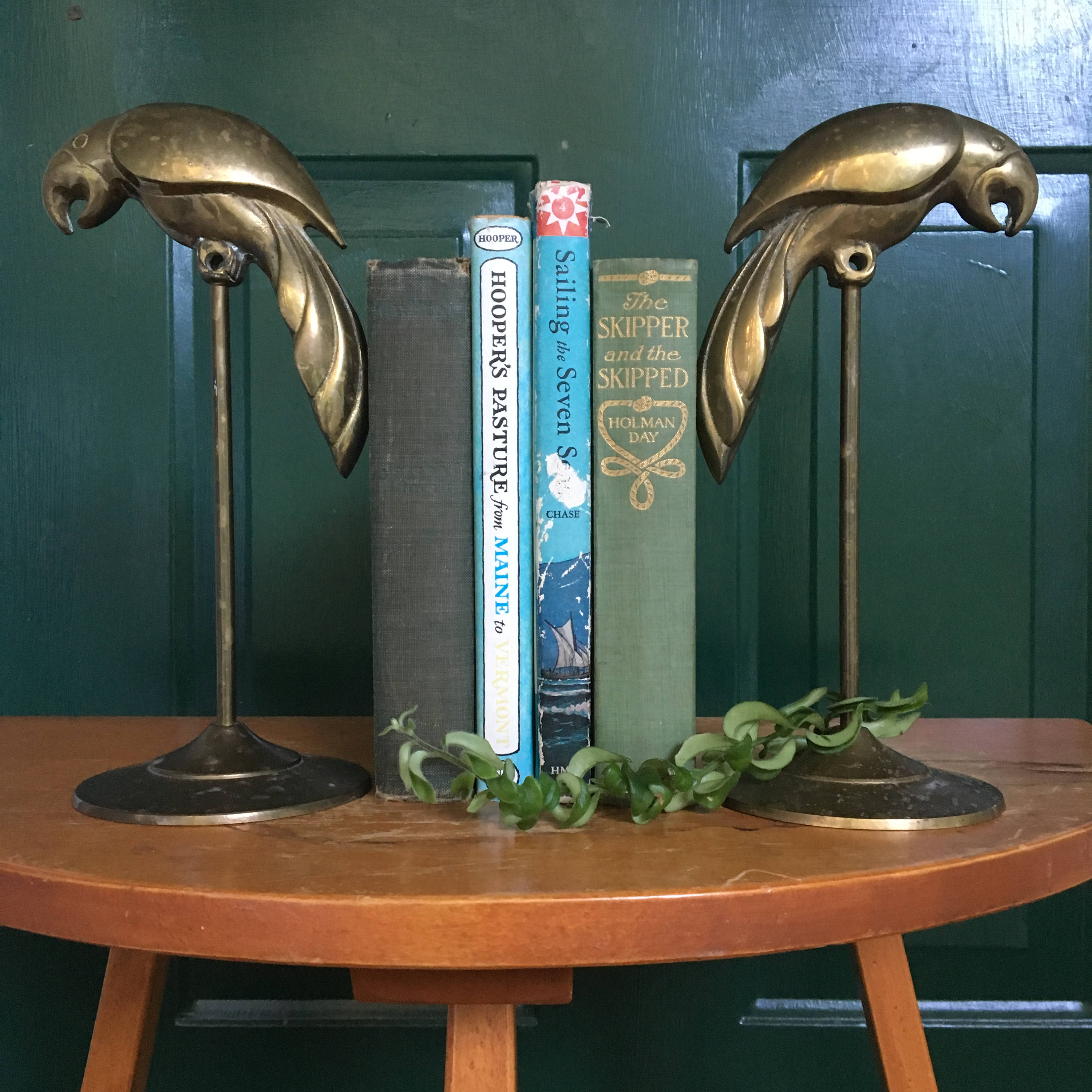 Vintage Brass Bird Decor, Set of Two, Vintage Brass Parrot, Vintage