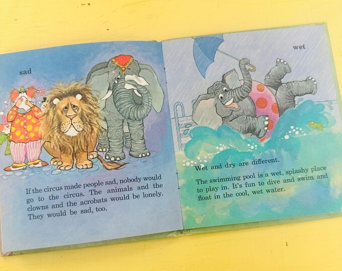 Vintage 1970s book, "Big and Little Are Not the Same", Vintage Children's Book, Children's Opposites Book, Kids Animal Book, Tell a Tale
