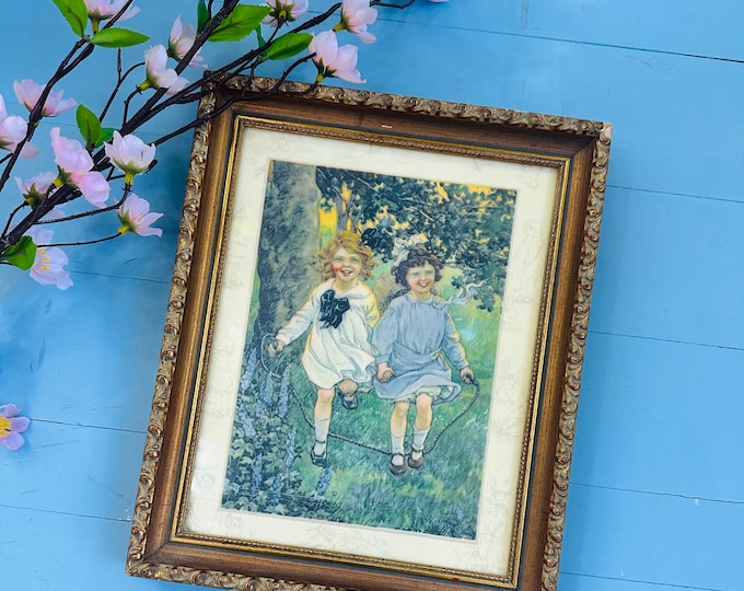 Vintage Little Girl Print, Baby Girl Nursery Decor, Victorian Girls Artwork, French Country Print, Little Girl Room Decor