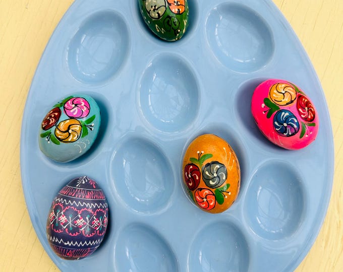Vintage Ceramic Egg Tray, Easter Egg Display Tray, Egg Serving Plate