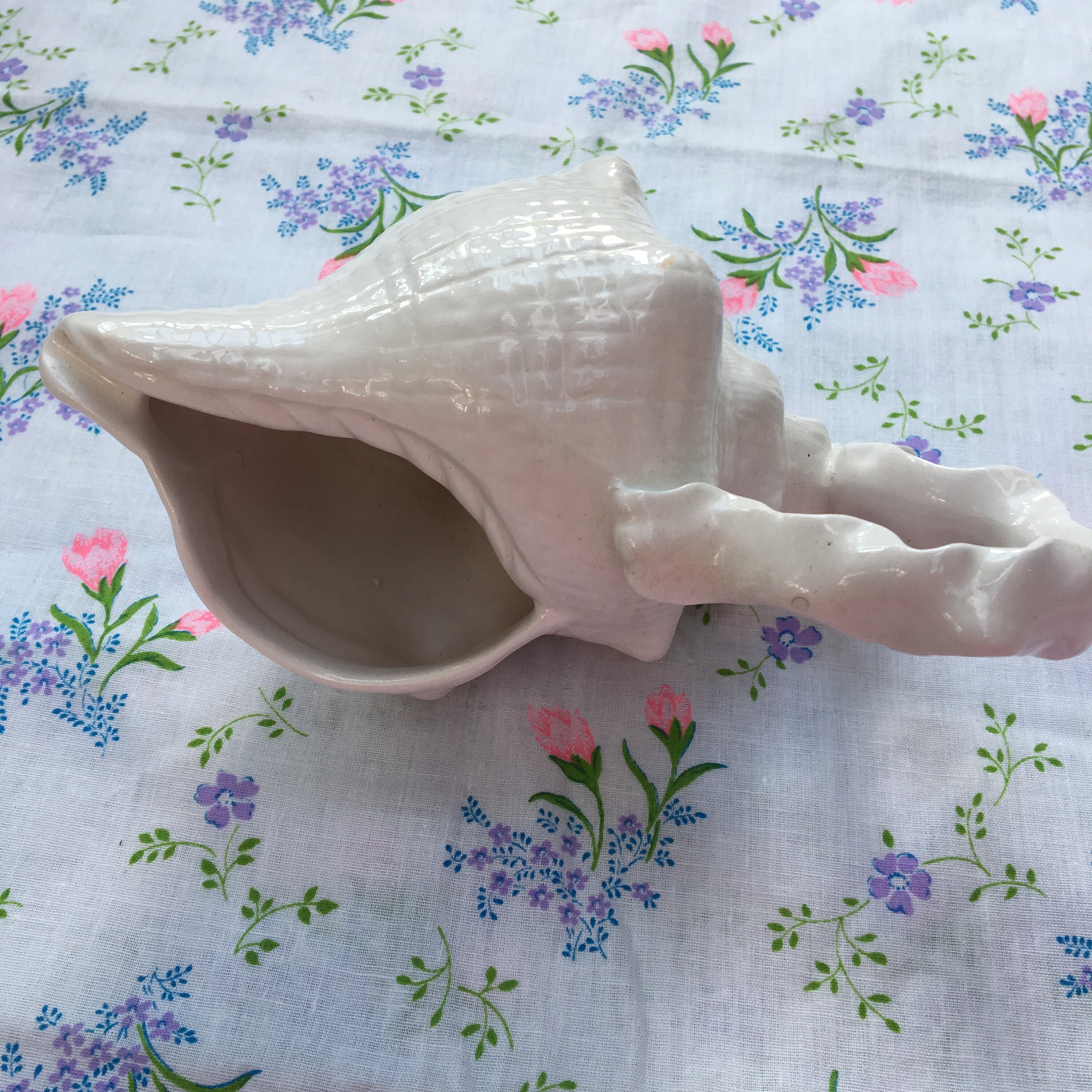 Vintage Ceramic Seashell Sugar and Creamer Set, Vintage Nautical Decor