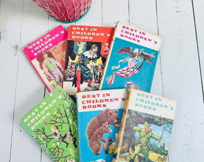 Vintage 1950s Set of Six "Best in Children's Book" collection, 50s Children's storybook series, Vintage Book Collection, Vintage Kids Books