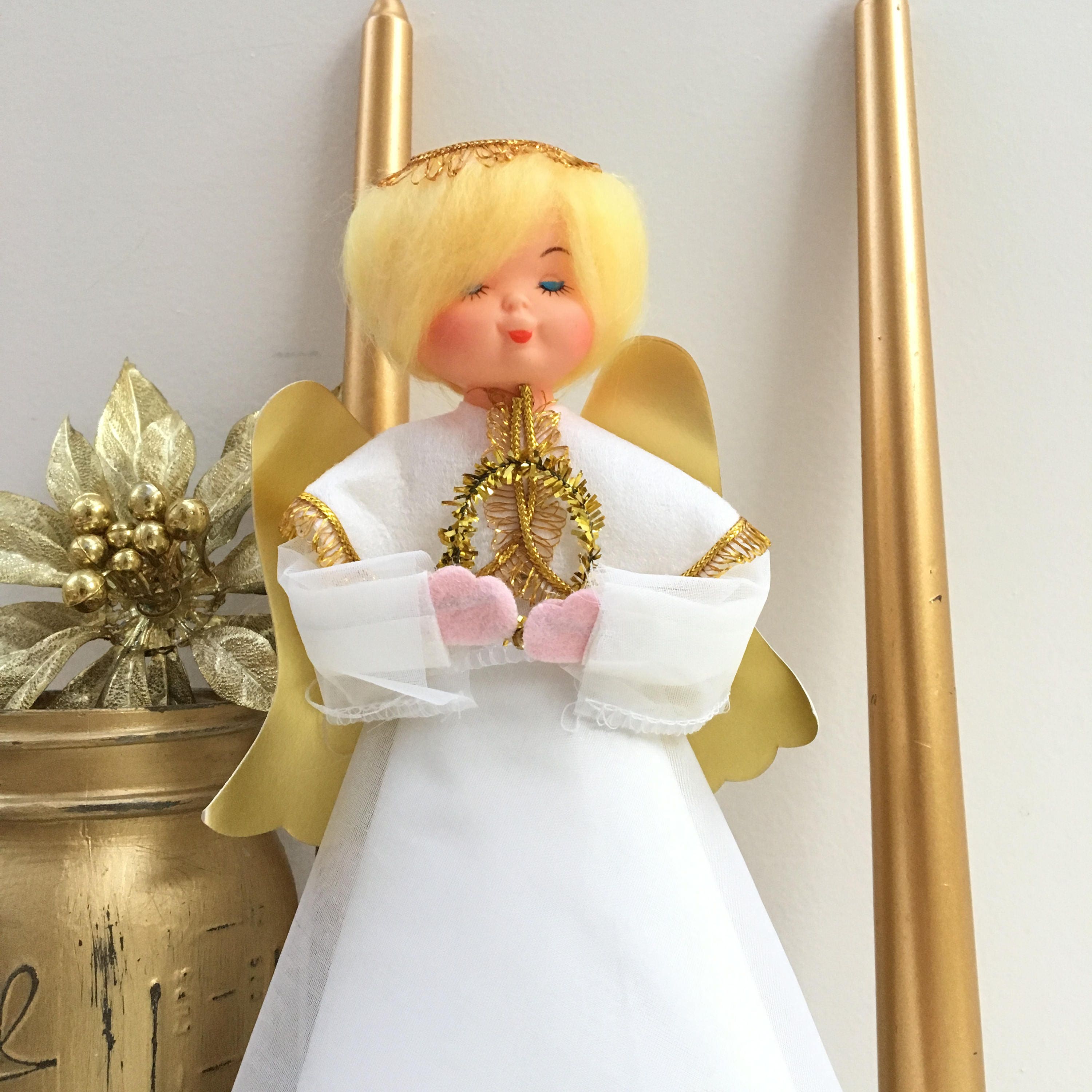 Vintage Christmas Tree Topper, Angel Christmas Tree Topper, Mod Angel