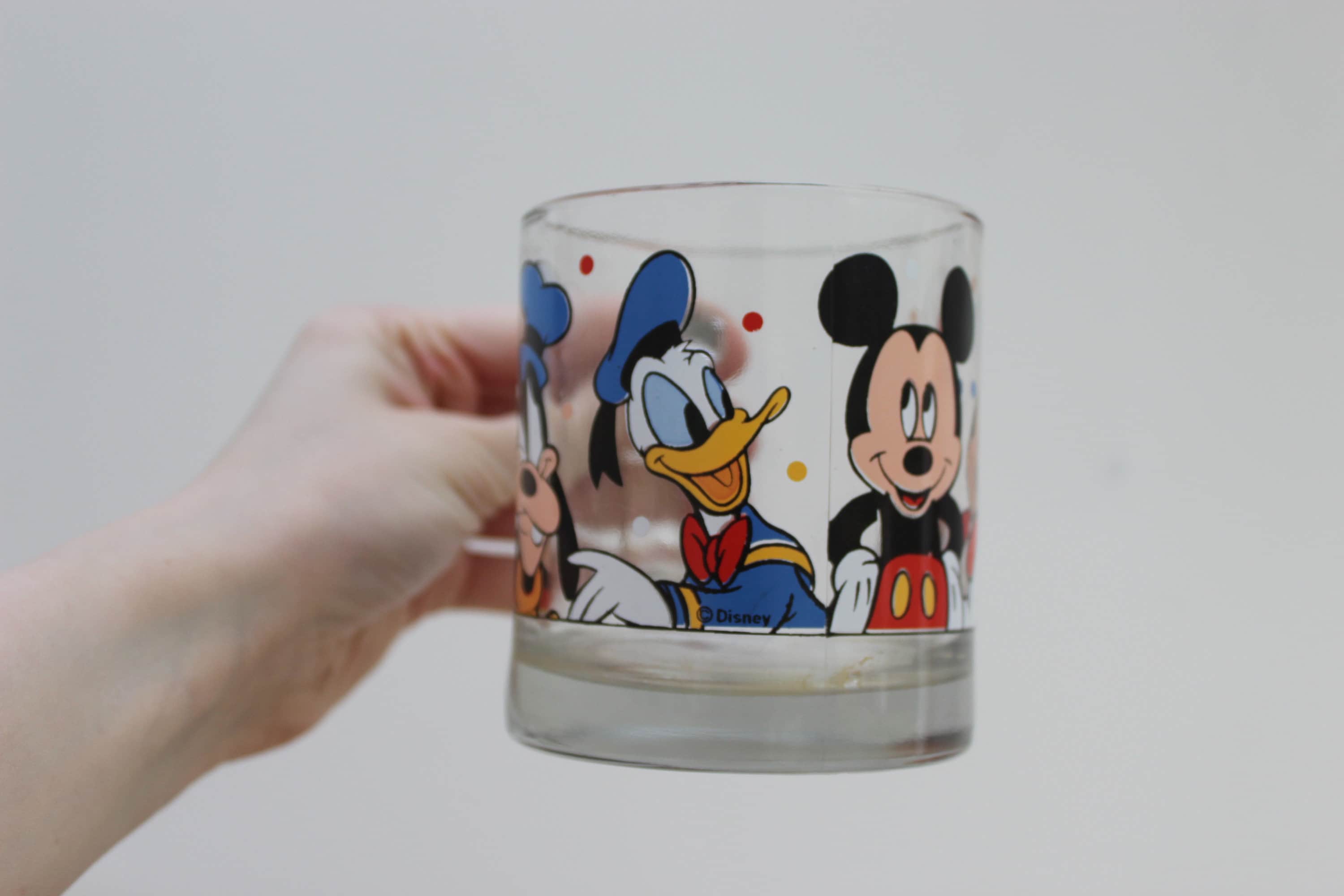 Vintage Disney Glass Mug Vintage Mickey Mouse And Friends Glass