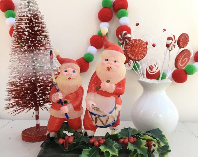 Vintage Santa Christmas Decoration, Kitschy Christmas Decor, Vintage Christmas Decor, Vintage Santa Table Centerpiece