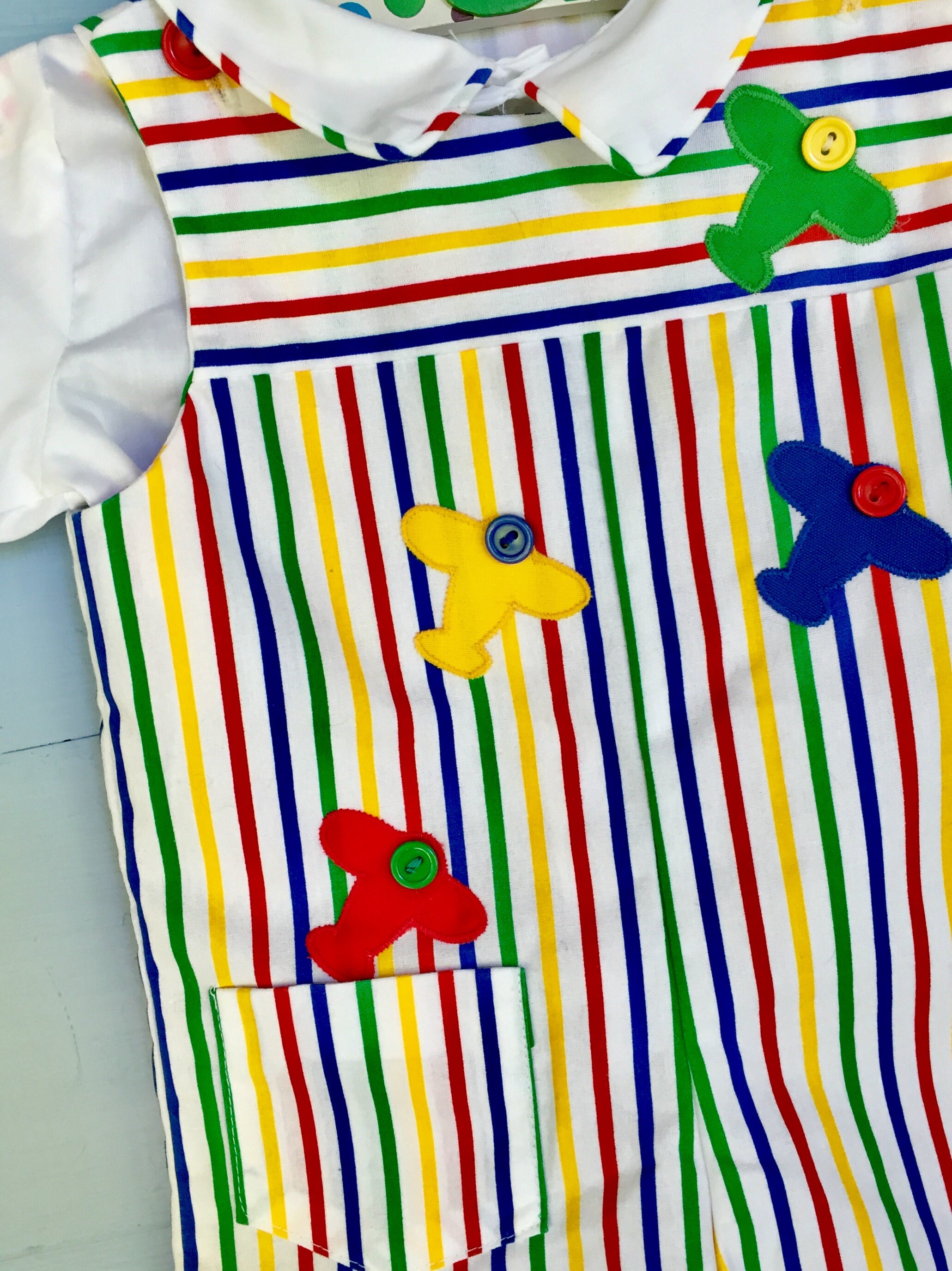 Vintage 1980s Baby Boy Airplane Outfit, Baby Boy Size 12 to 18 months