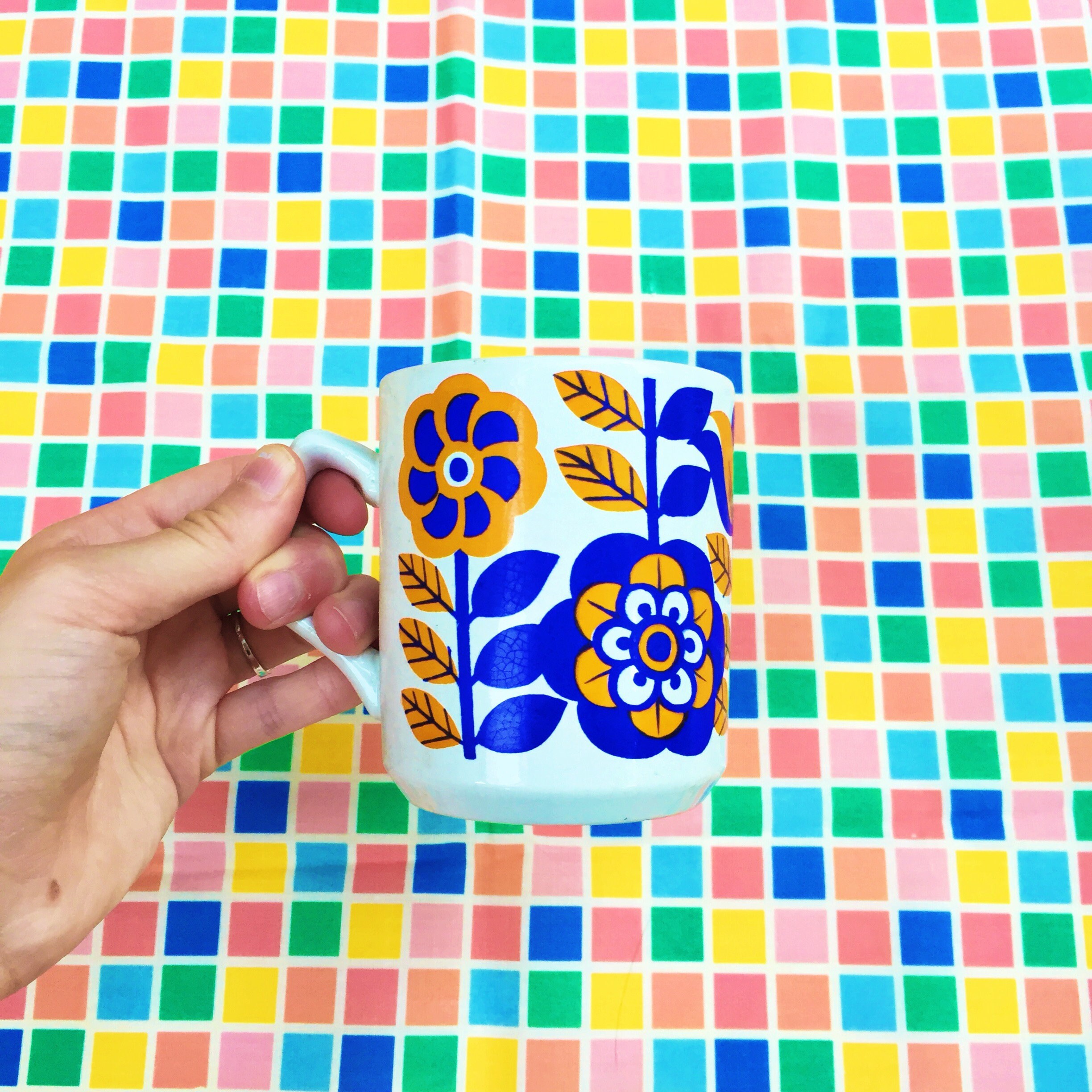 Vintage 1960s Action Lobeco Mug, Vintage 1960s Coffee Mug, Vintage Flower  Power Coffee Mug, Vintage Coffee Mug