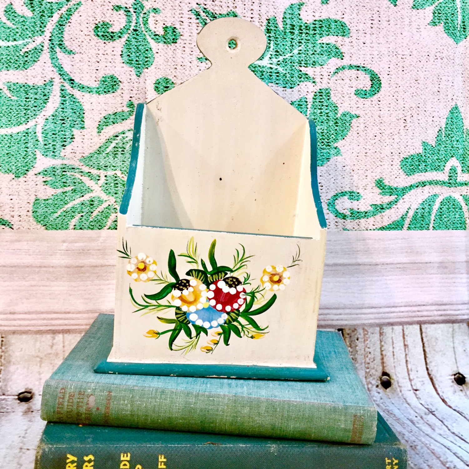 Vintage Letter Box, Wall Hanging Wooden Decorative Box, Office Decor