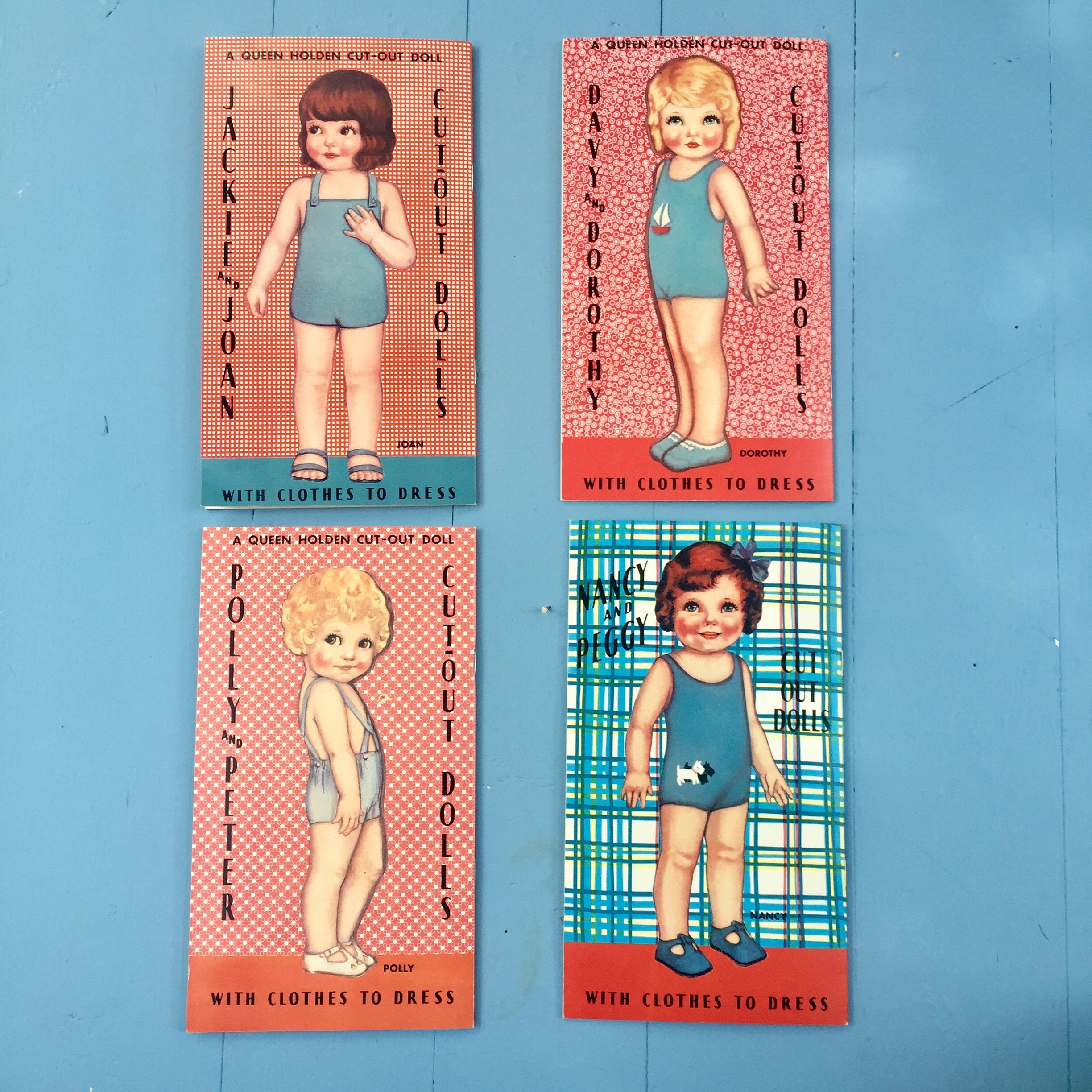 Vintage Queen Holden Paper Doll Books, Set of Four, NOS Paper Dolls