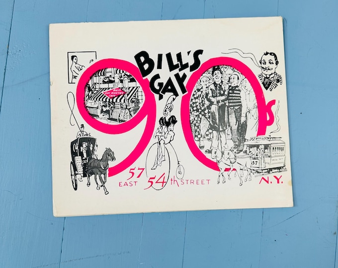 Vintage 1950s Bill's Gay Restaurant Souvenir Photo Speakeasy Prohibition Memorabilia NYC Restaurant Photograph Collectible Ephemera NYC