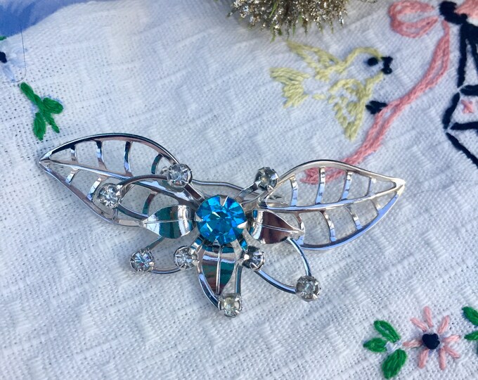 Vintage Butterfly Brooch, Vintage Butterfly Pin, Mid Century Butterfly Brooch, Mid Century Costume Pin