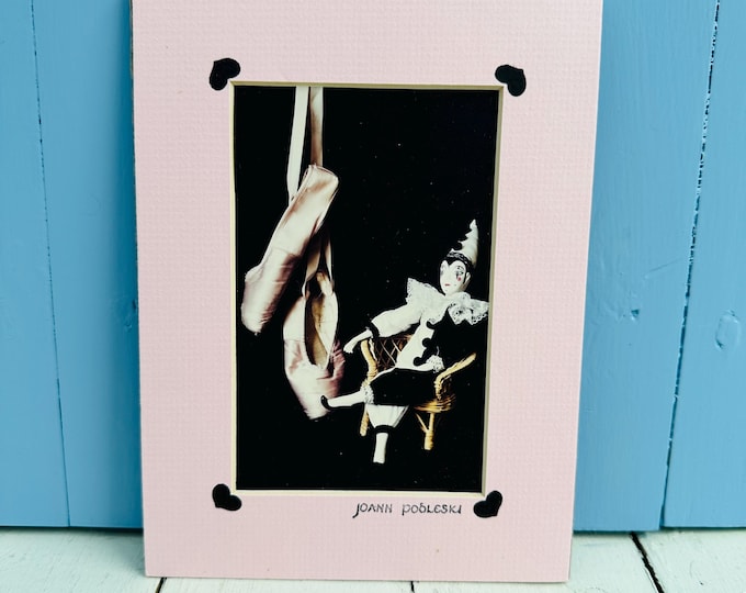 Vintage 1980s Original Still Art Photography Ballet Clown Doll Theatrical Photograph, Pink Matting ready to frame