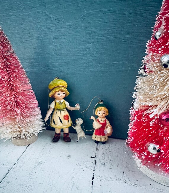 Vintage 70s Bradford Exchange Christmas Ornaments Country Children