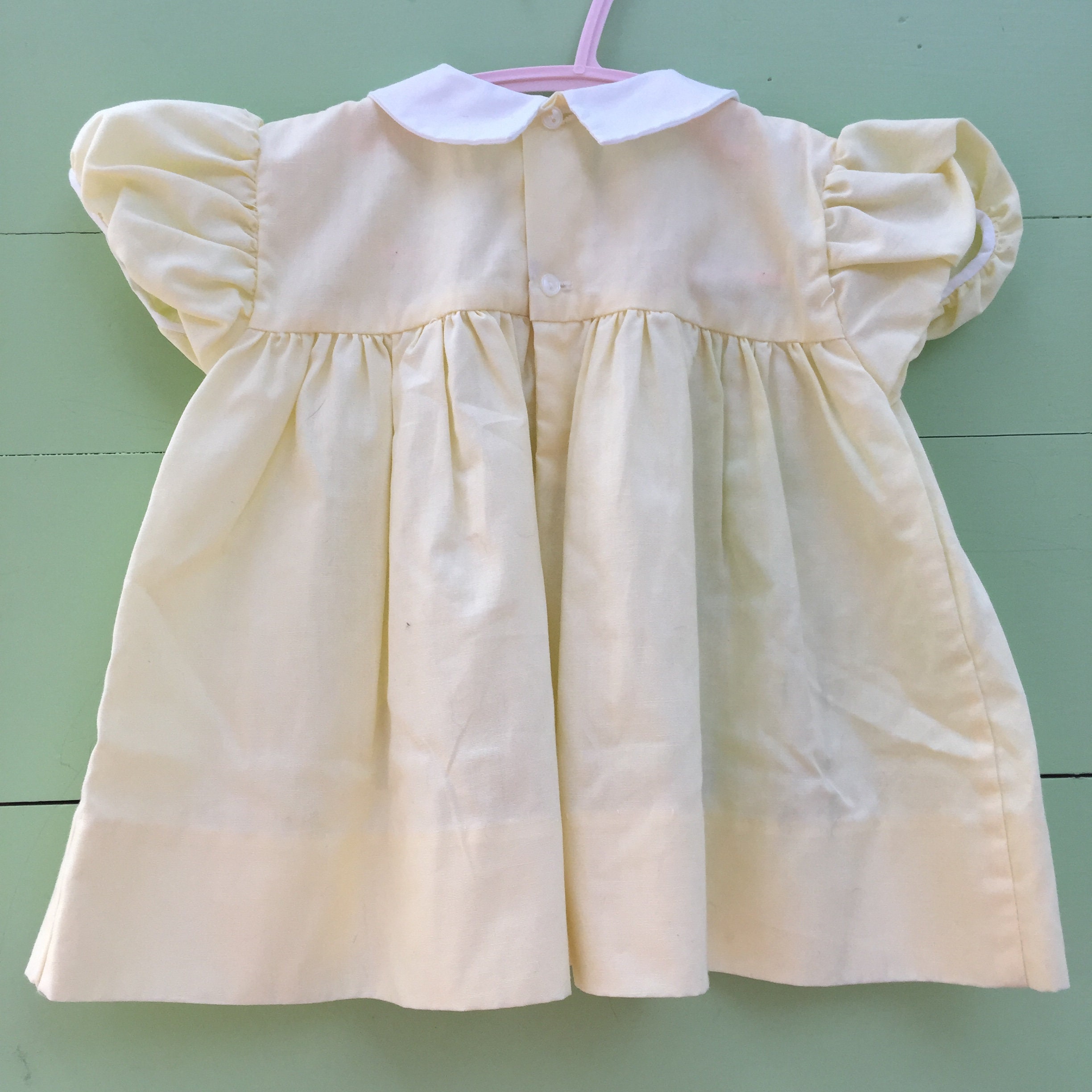 Vintage Baby Girl Dress, Size 12 to 18 months, Vintage Yellow Baby ...