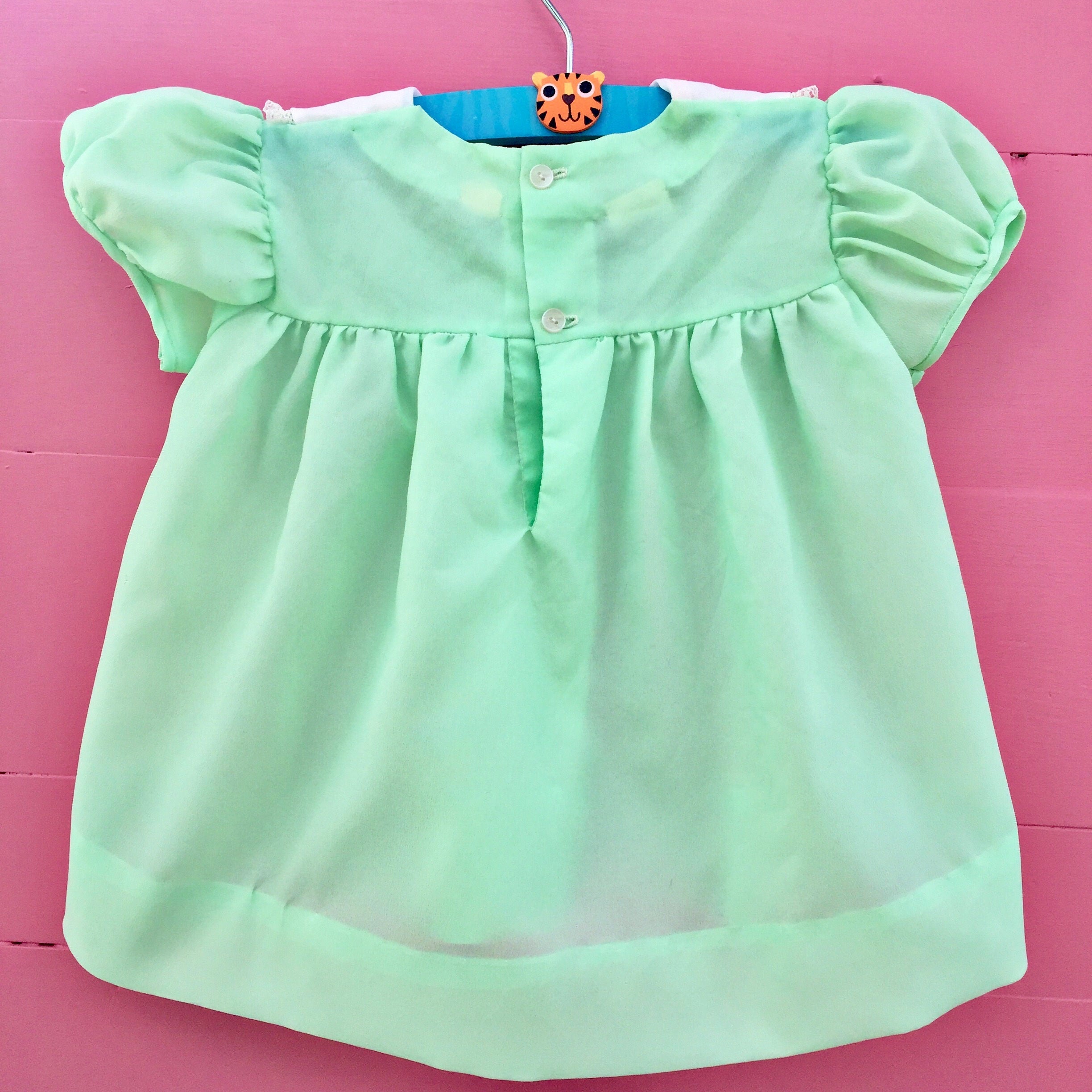 1970s Vintage Cradle Togs Baby Girl Dress, Size 36 months, Baby Girl