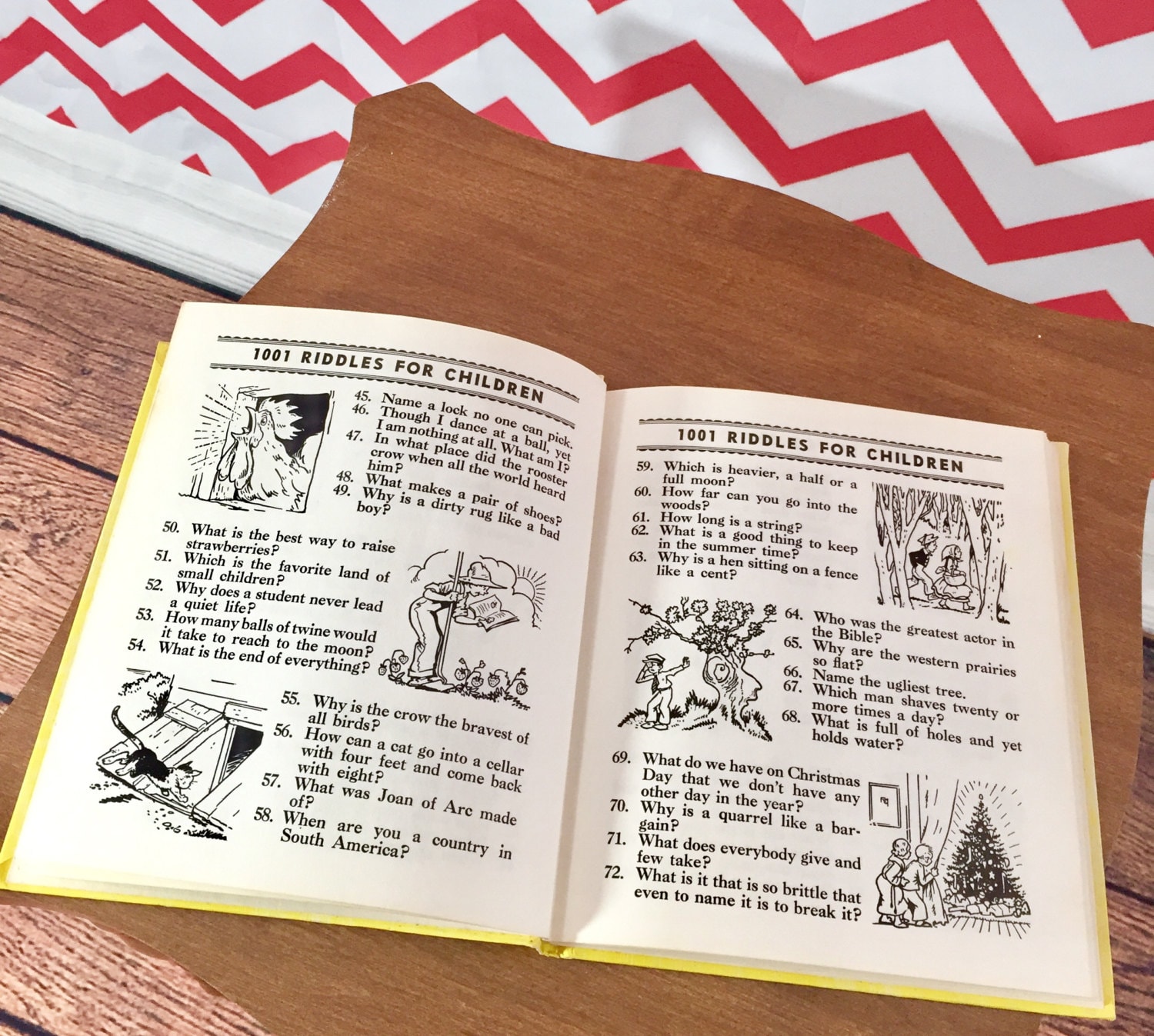 Vintage 1960s Riddles Children's Book, 1001 Riddles Book Platt and Munk ...