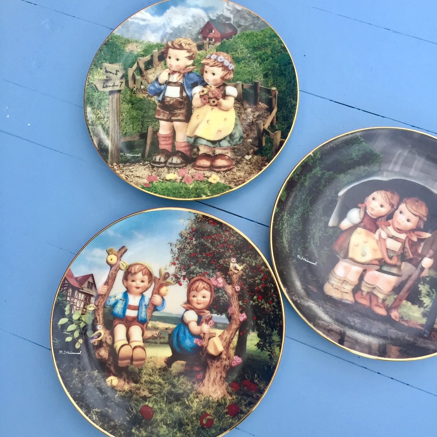 Vintage 1990s Hummel Plates, Set of Three, Vintage Hummel Limited