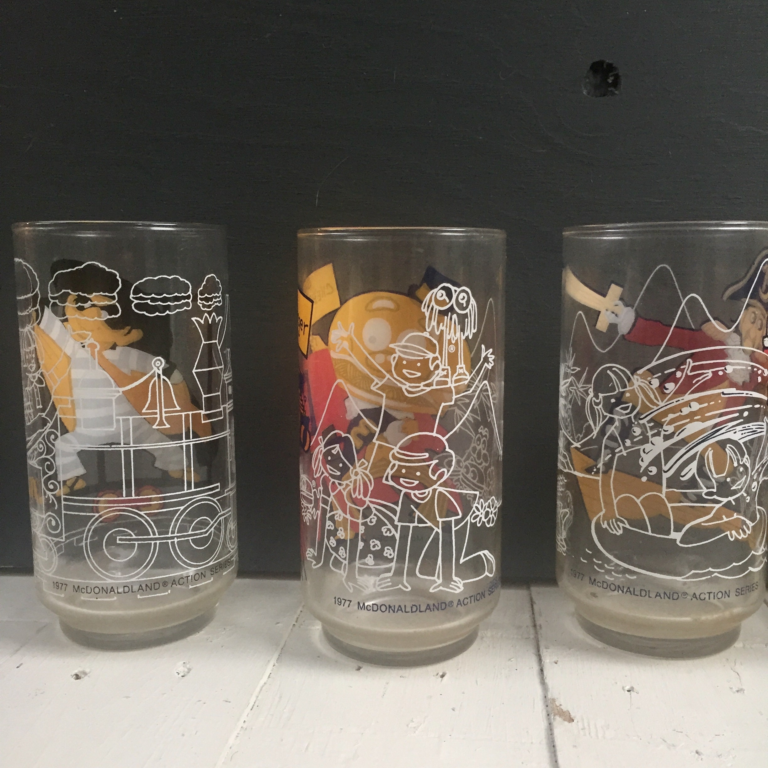 Vintage 1970s McDonald's Drinking Glasses, Vintage Ronald McDonald