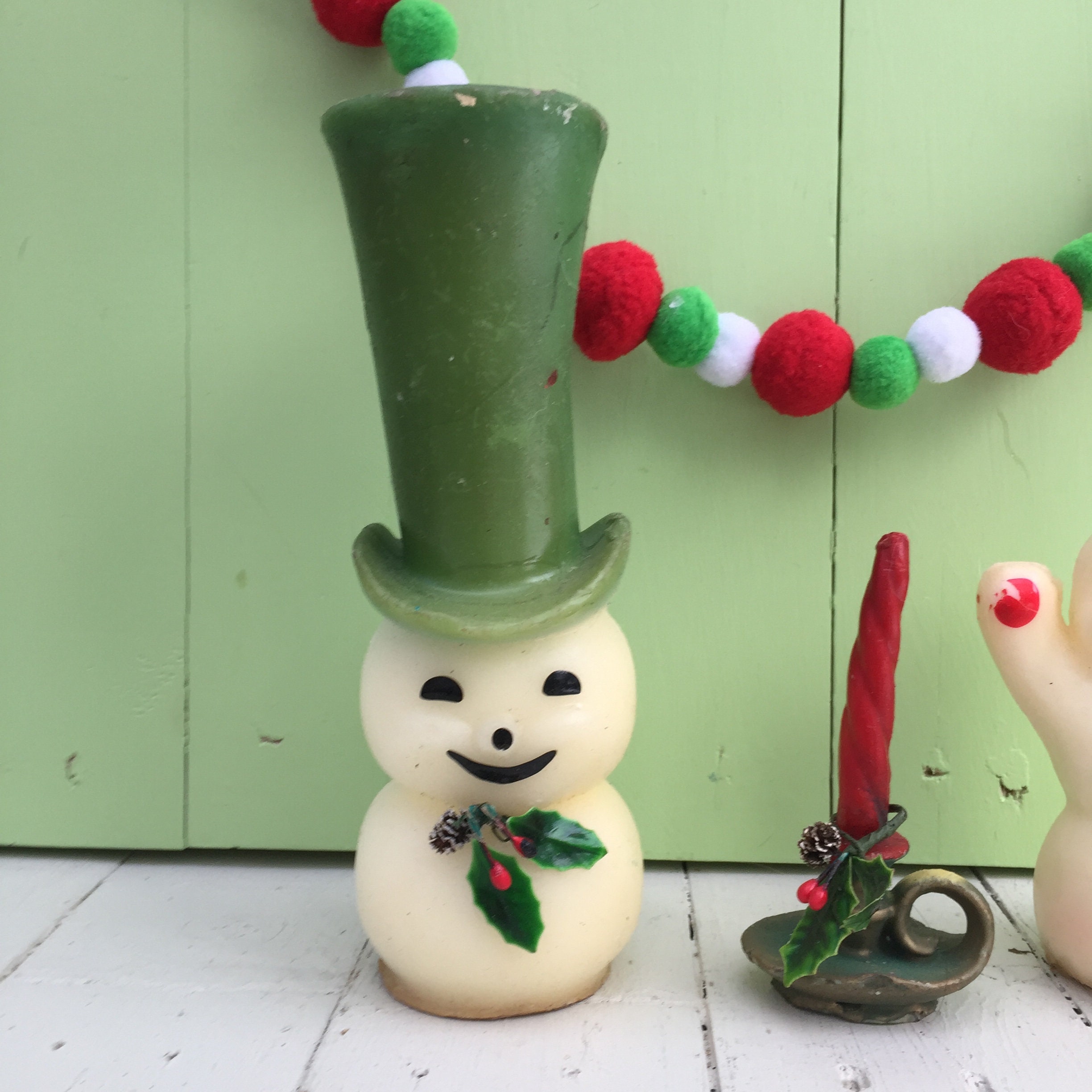 Vintage Gurley Snowman Candles, Vintage Snowman Candles, Vintage Gurley Christmas Candles