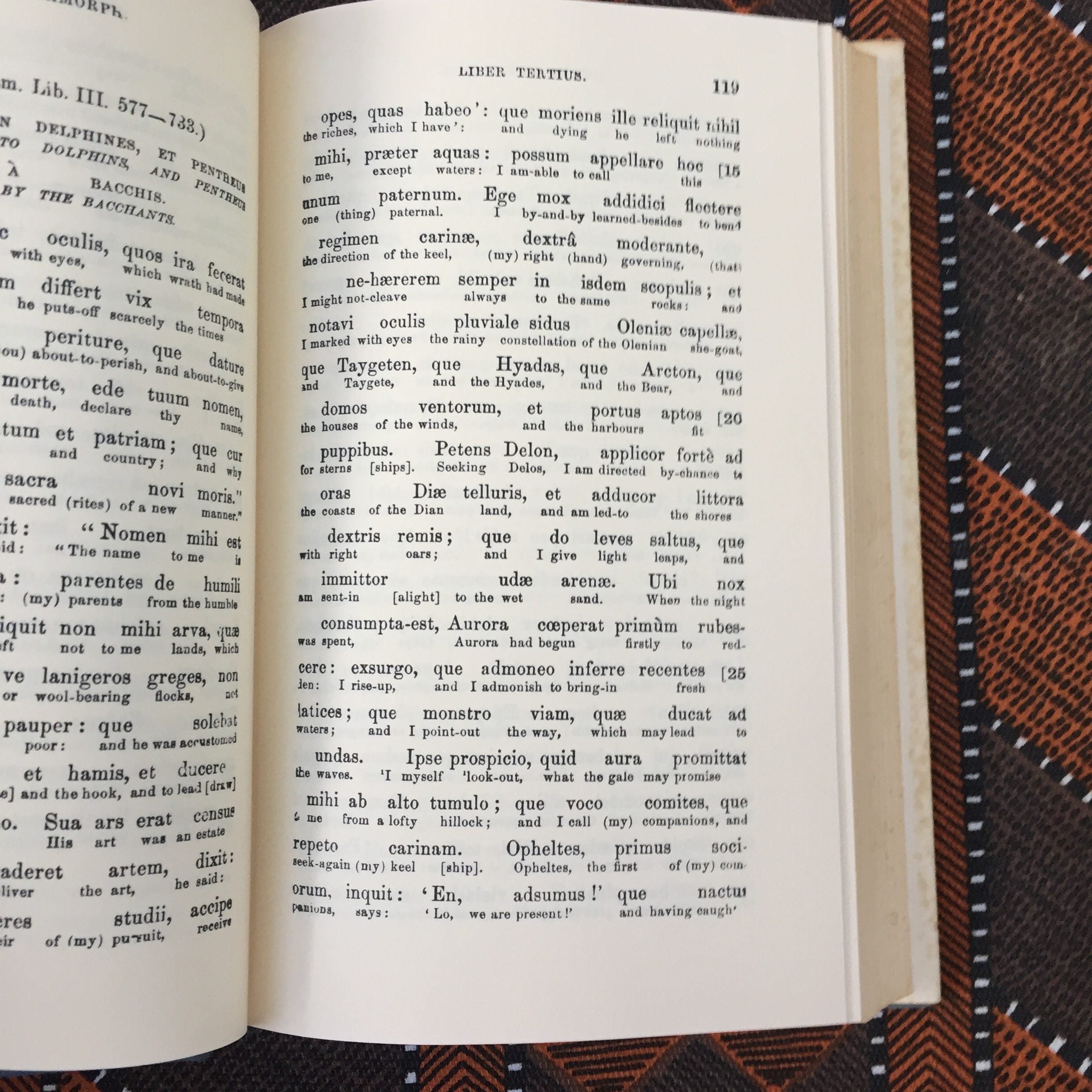Antique 1889 Book Ovid Interlinear Translation by Thomas Clark