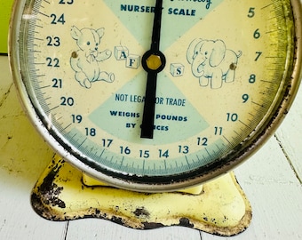 Vintage Baby Scale American Family Nursery Scale Antique Teddy