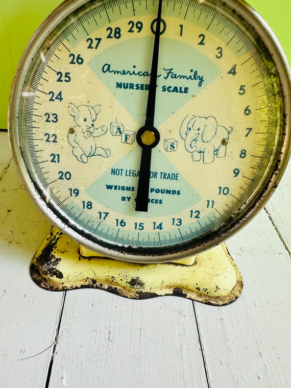 Vintage American Family Nursery Baby Scale, Antique Baby Scale