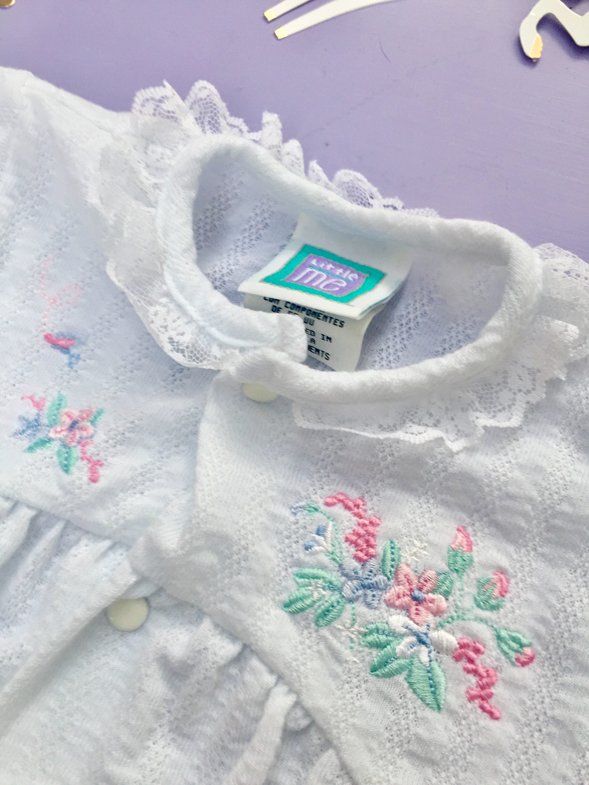 Vintage Baby Girl Sleeper, Set of Two, Size 6 to 9 months, Vintage