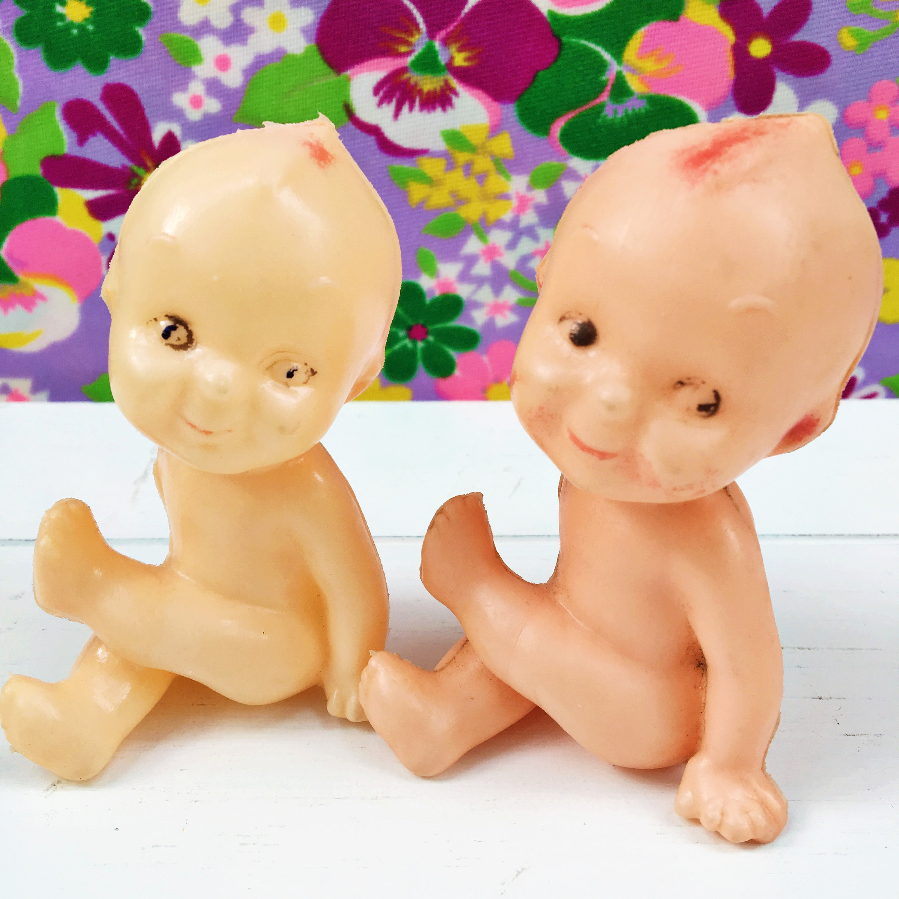 Vintage Plastic Baby Dolls, Set of Three, Small Vintage Dolls, Kitschy