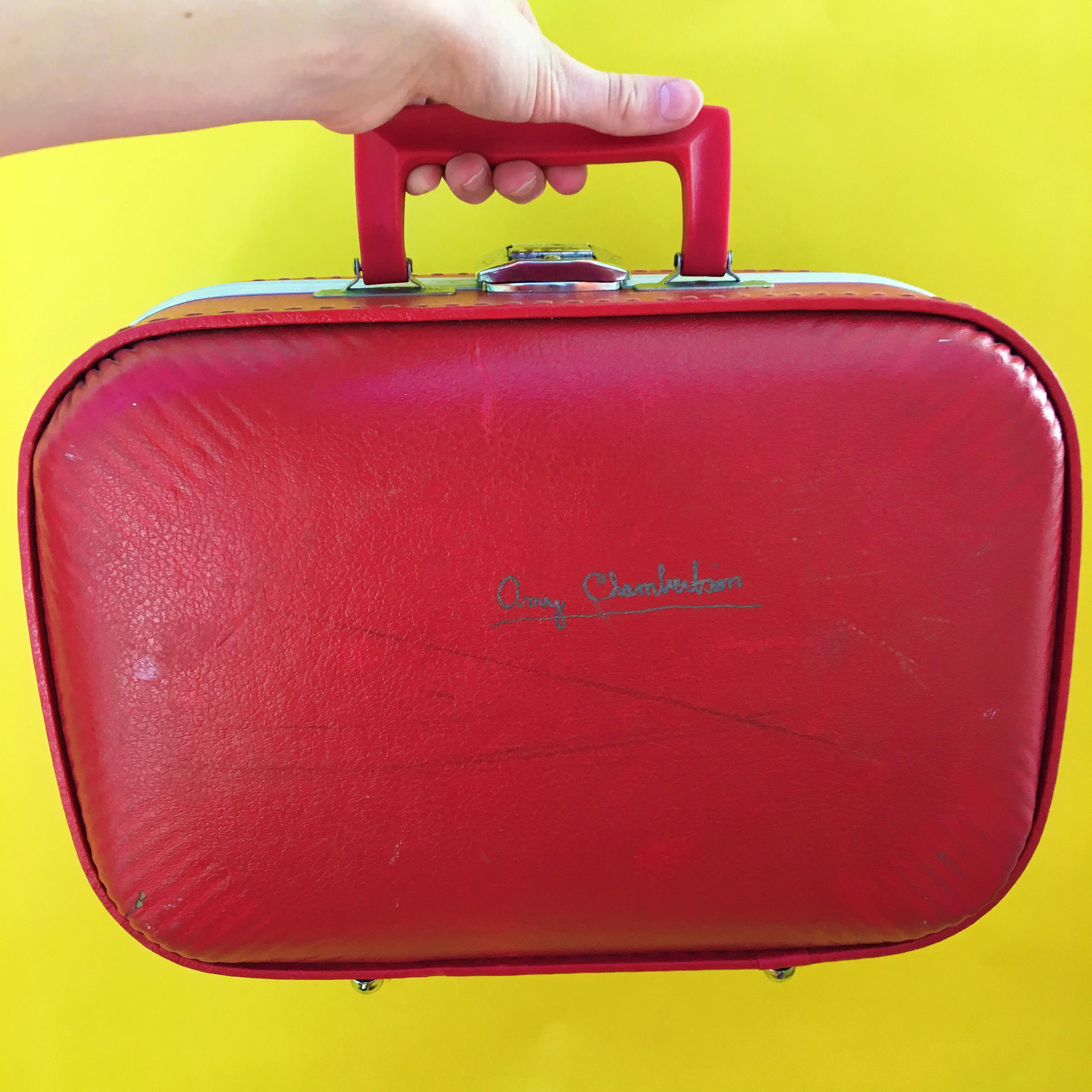 Vintage 1970s Going to Grandma's Suitcase, Vintage Children's Suitcase