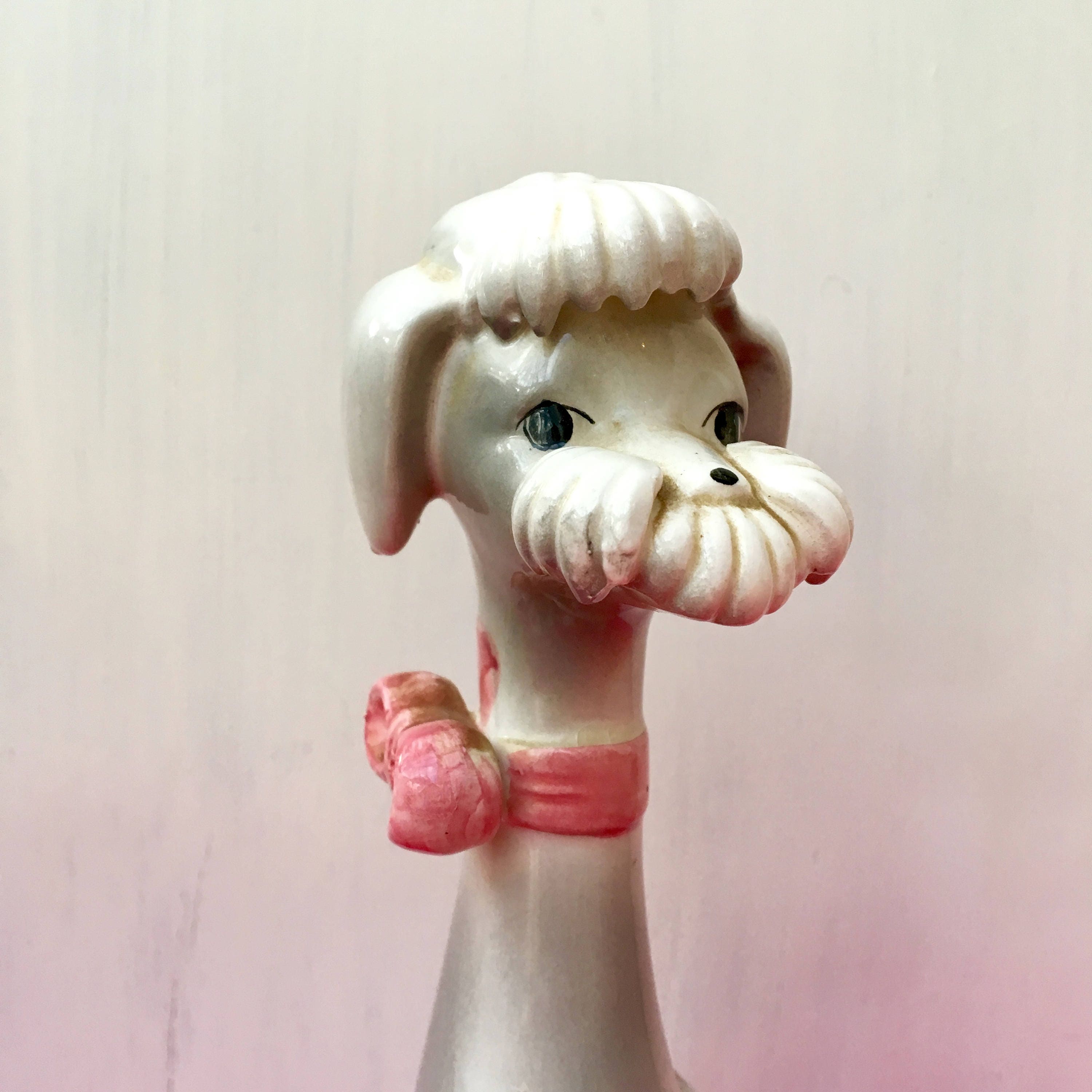 Vintage Poodle Figurine, Large Long Necked Poodle Figurine, Vintage