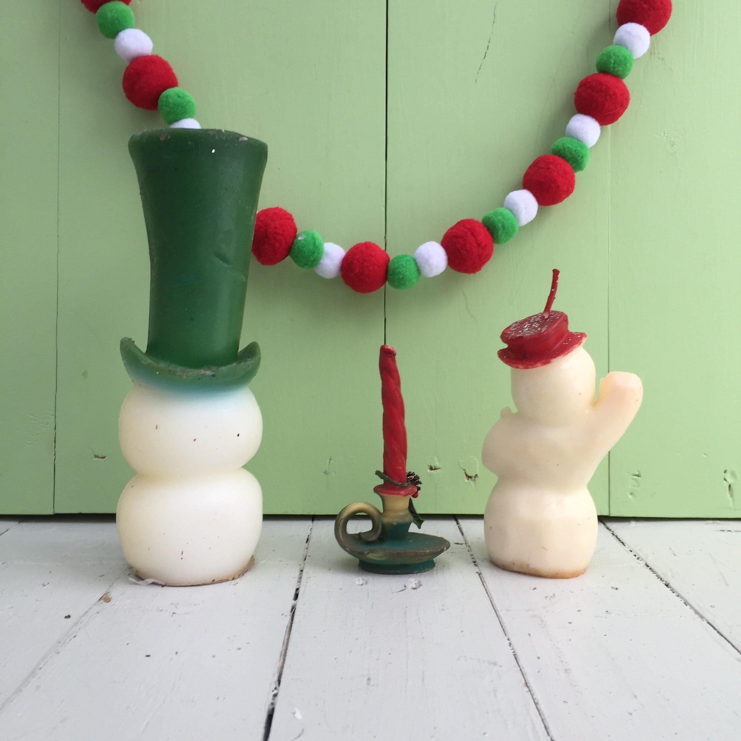 Vintage Gurley Snowman Candles, Vintage Snowman Candles, Vintage Gurley Christmas Candles