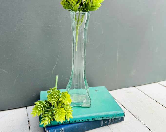 Vintage Mid Century European Glass Bud Vase Medium Sized