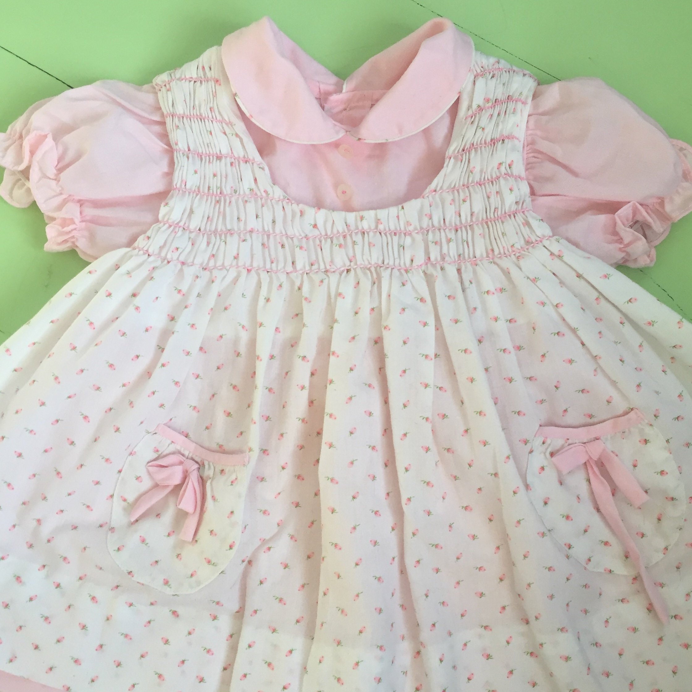 Vintage 1970s Baby Girl Dress, Size 24 Months, Vintage Rosebud Baby ...