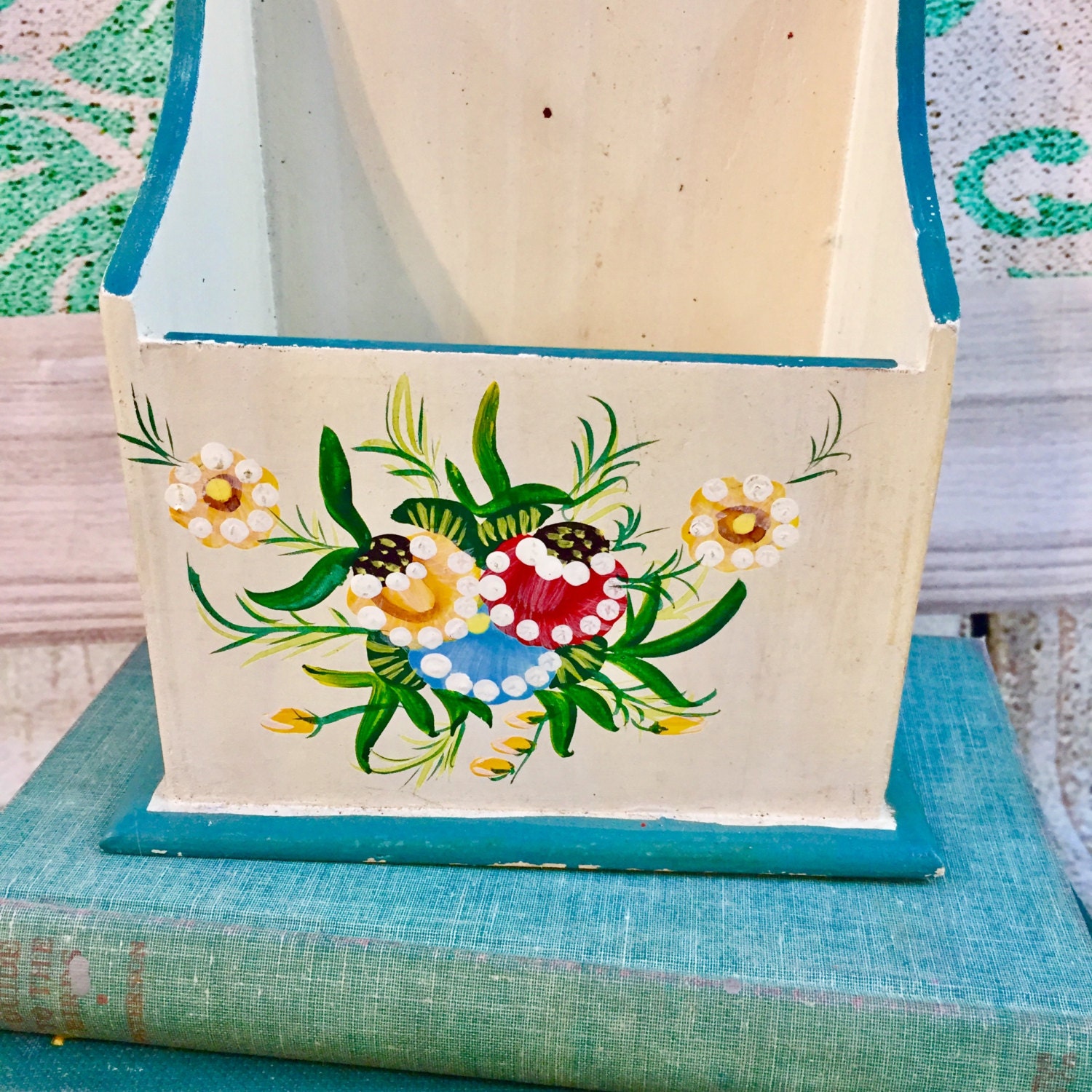 Vintage Letter Box, Wall Hanging Wooden Decorative Box, Office Decor