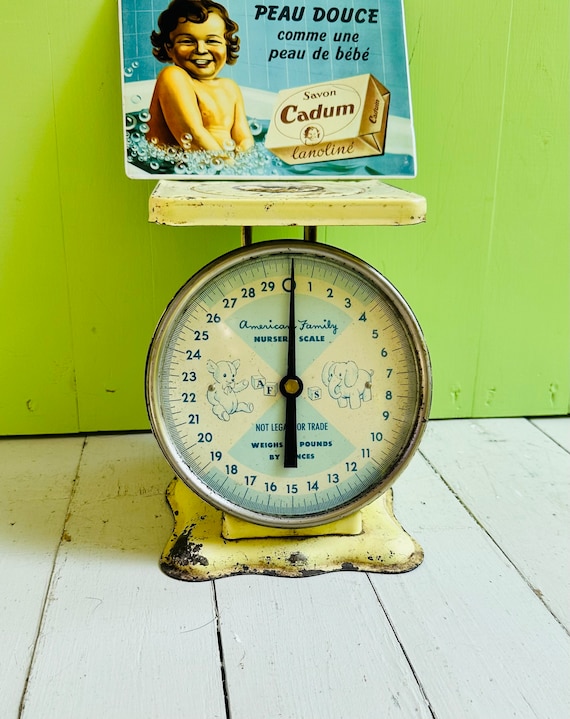 Vintage Baby Scale American Family Nursery Scale Antique Teddy