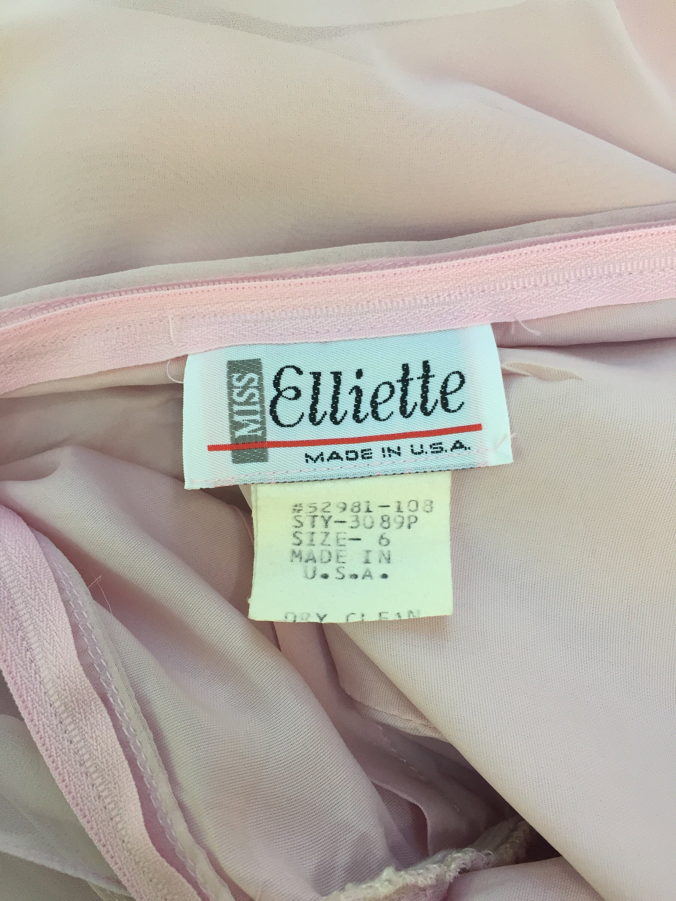 Vintage 1980s Miss Elliette Dress, Women's Size 6, Vintage Chiffon ...