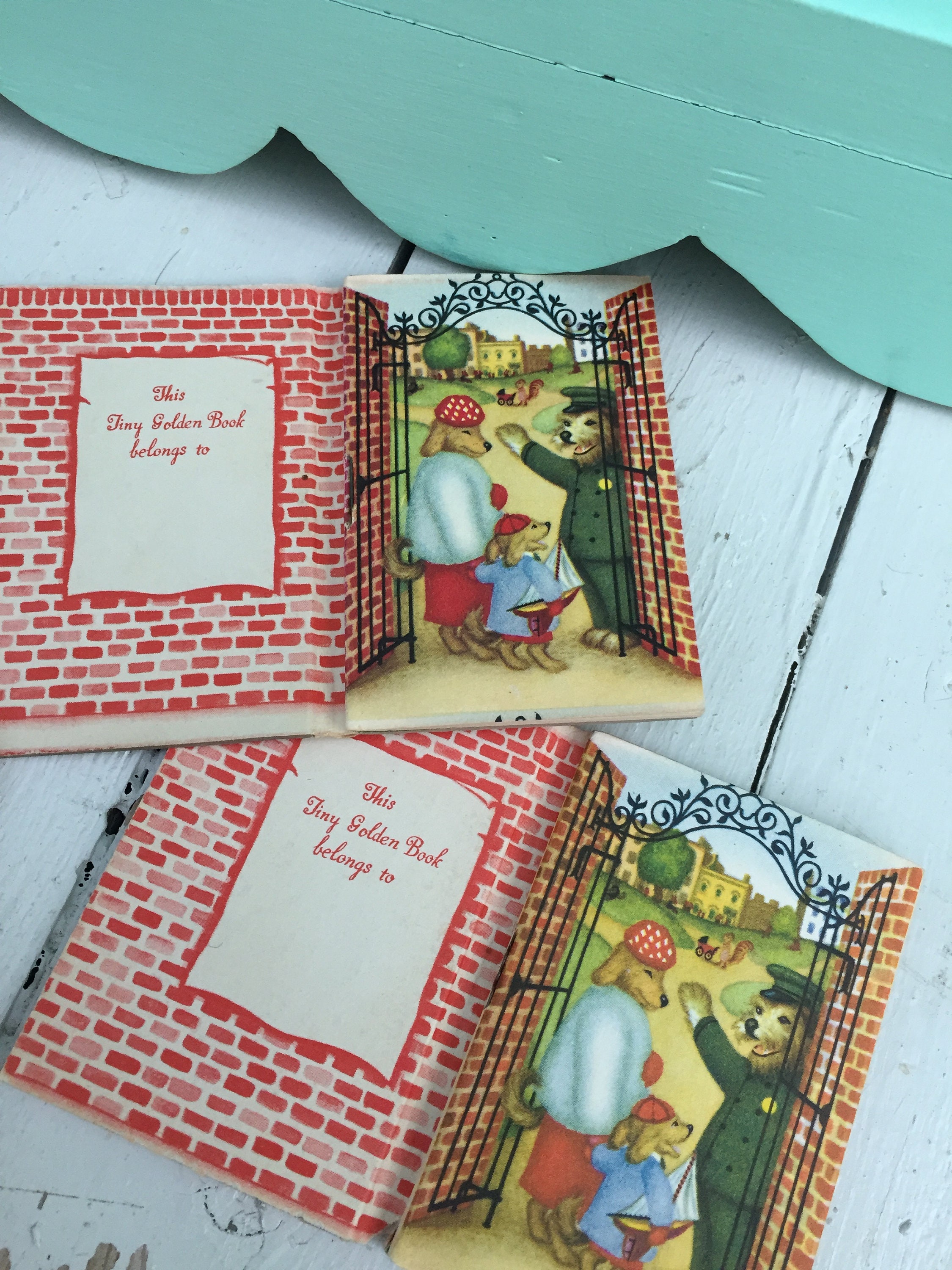 Vintage 1940s Tiny Golden Books, Set of Four, 1940s Miniature Children