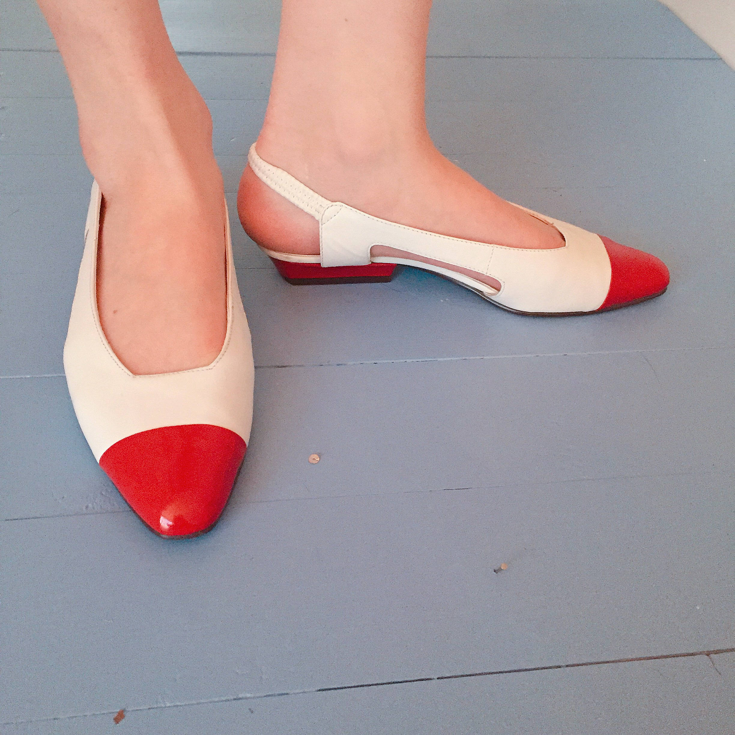 pointed toe open back flats