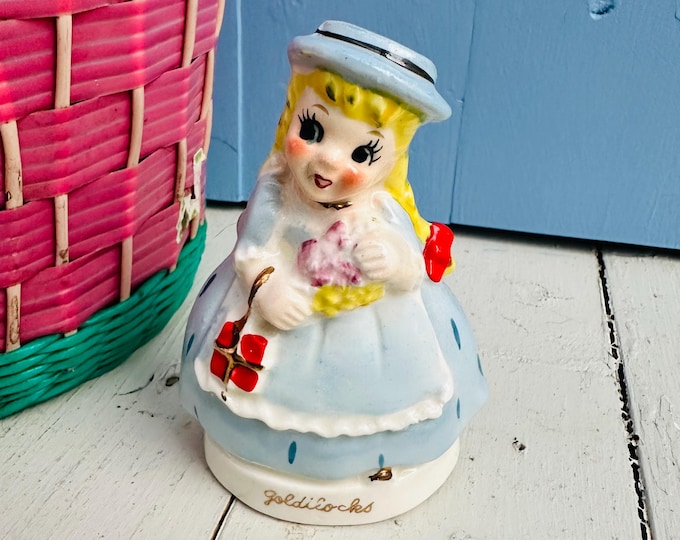 Vintage Napco Goldilocks Figurine Storybook Knick Knack Little Girls Bedroom Decor Goldilocks and the Three Bears Book Figurine Collectible