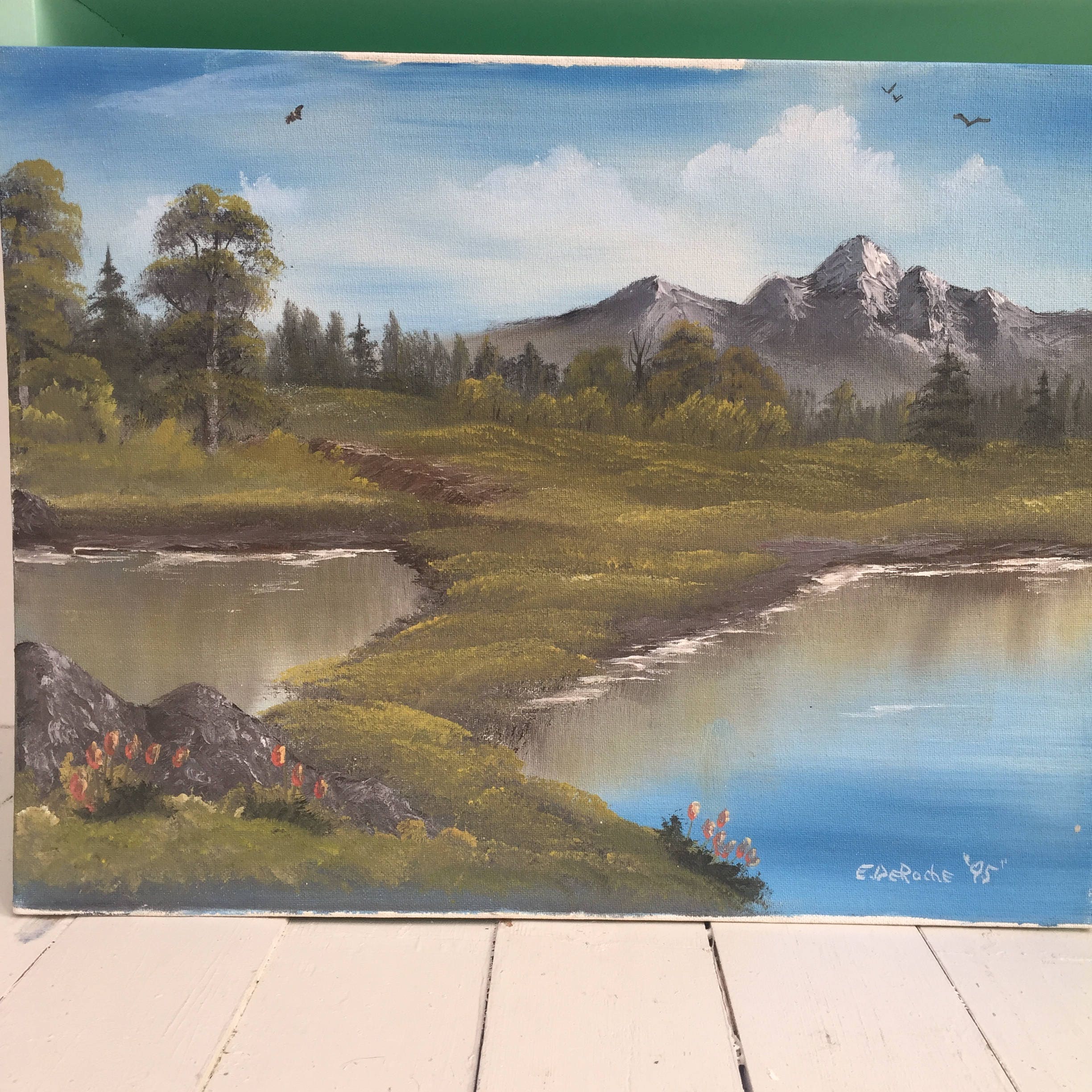 Vintage Original Oil Painting, Vintage Nature Painting, Vintage