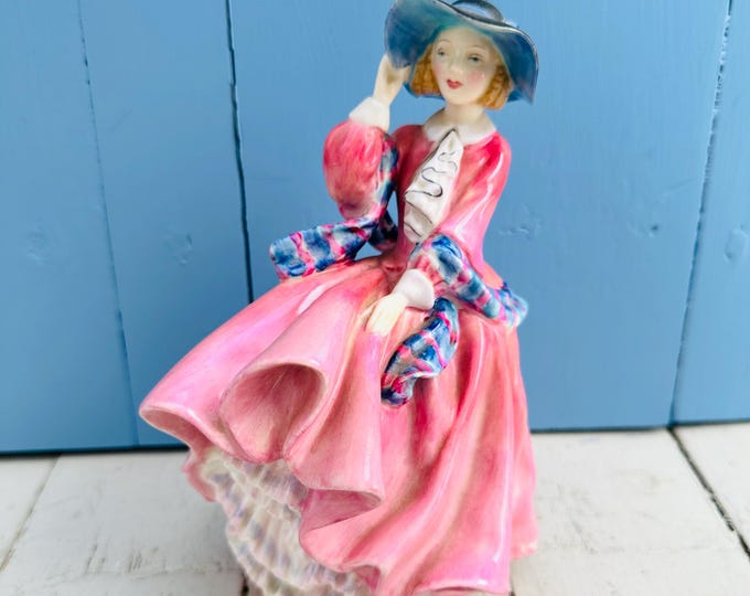 Antique Rare 1930s Royal Doulton "Top o' the Hill" Victorian style lady figurine, 7.5 inches, model number HN 1549