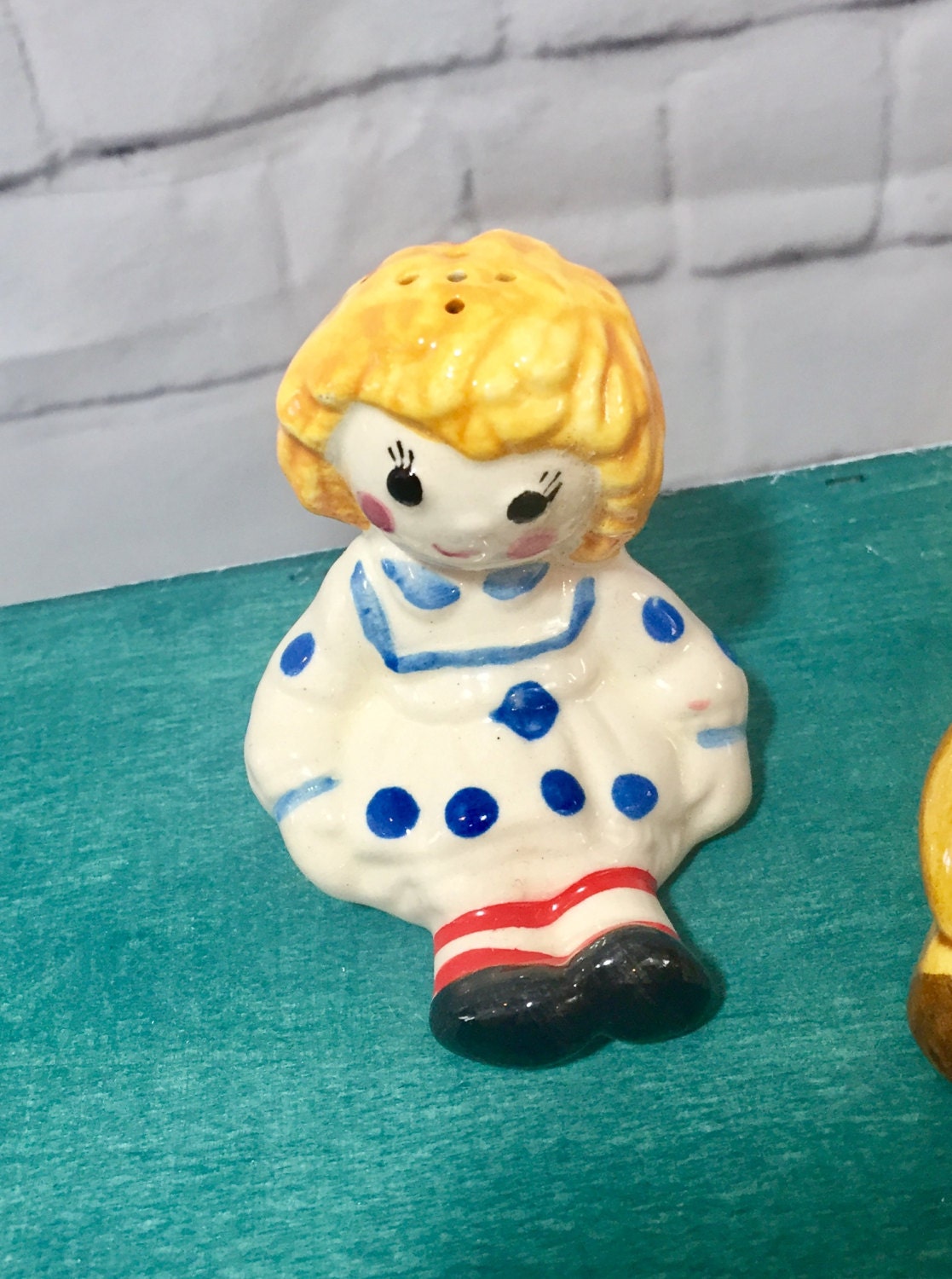 Vintage 1970s Avon Raggedy Ann and Teddy Bear Salt and Pepper Shakers