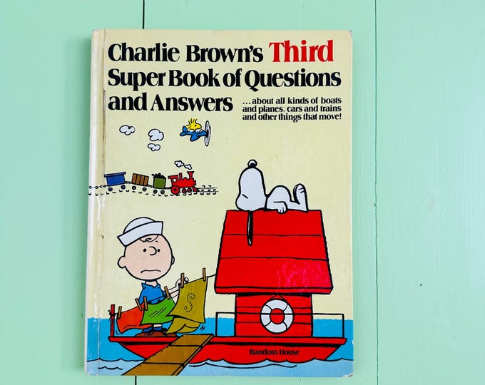 Vintage Charlie Brown Third Super Book of Questions and Answers Hardcover Peanuts Snoopy Educational Book 1978